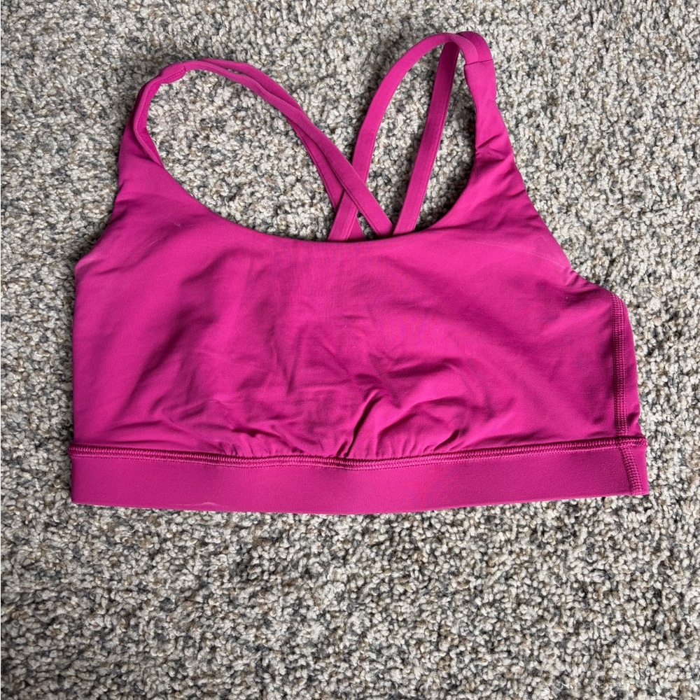 Lululemon energy bra ripened raspberry size 6